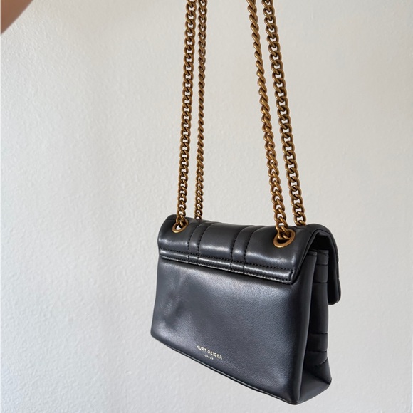 Kurt Geiger Black Quilted Shoulder Bag with Gold Chain - Picture 2 of 2